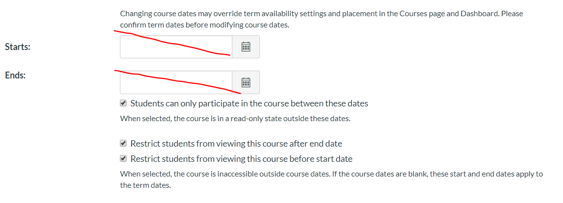 Change Course Date Section